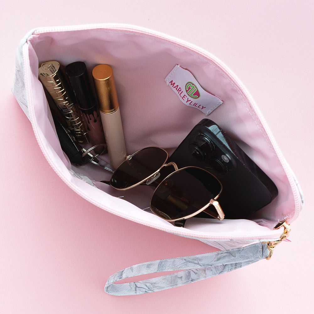 birch camo wristlet pouch inside shot