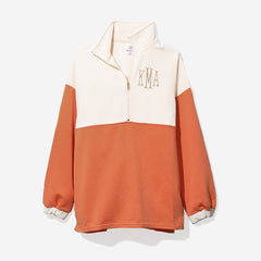 monogrammed quilted pullover tunic in orange