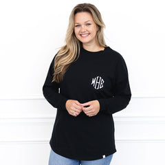 black football t-shirt on emily