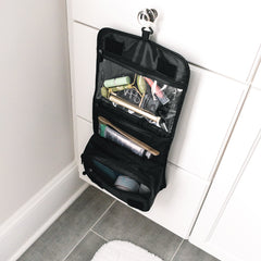 Monogrammed Packable Hanging Travel Case | Solid Black