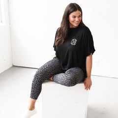 black short sleeve tunic on julia ann