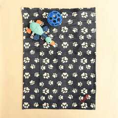 black tan dog blanket flatlay
