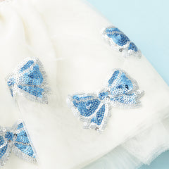 blue bows tutu skirt up close