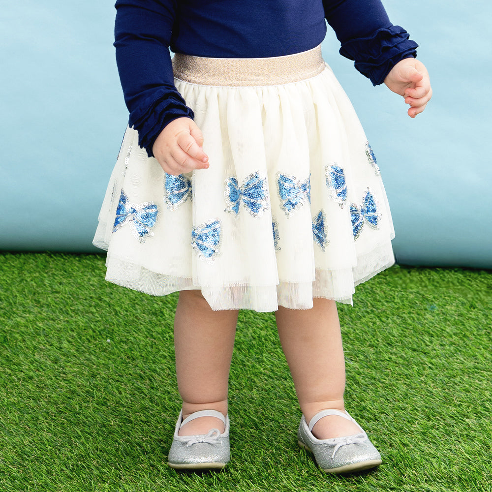 blue bows tutu skirt