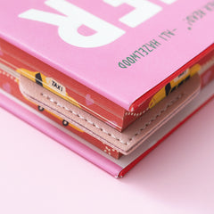 blush corner bookmark in closed book close up