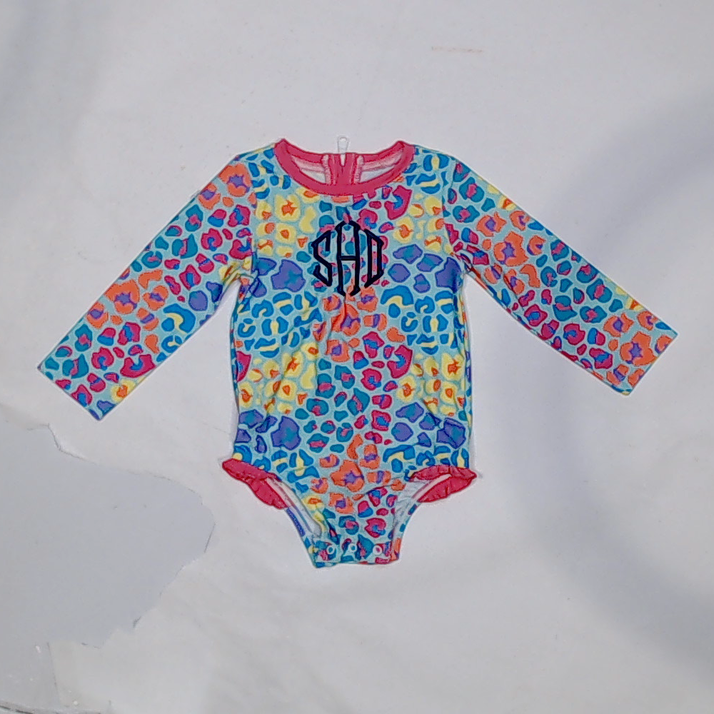BLOOPER KIDS: Monogrammed Kids Rashguard Swimsuit