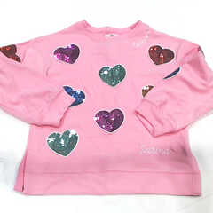 BLOOPER KIDS: Monogrammed Kids Sequin Hearts Sweatshirt