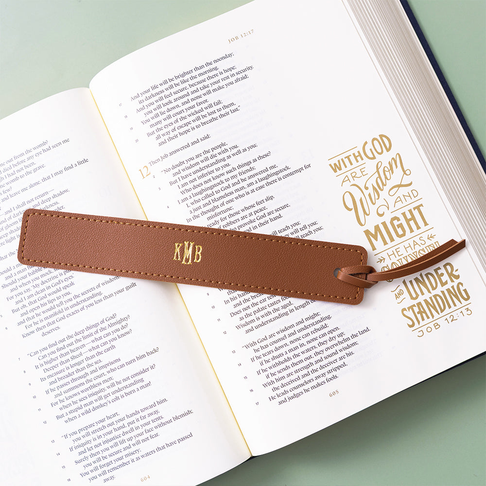 brown classic bookmark on bible
