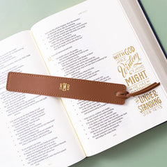 brown classic bookmark on bible