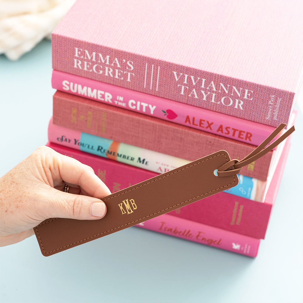 brown classic bookmark with books