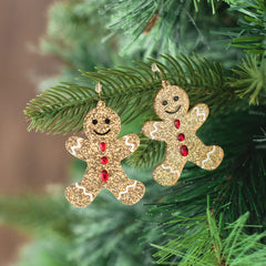 brown gingerbread earrings in tree