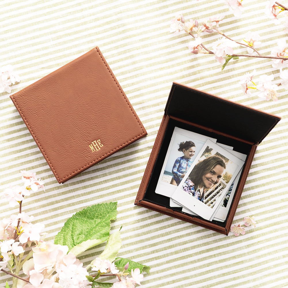 brown keepsake box with pictures