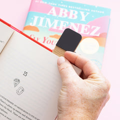 brown magnetic bookmark open