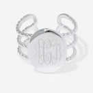 Monogrammed Statement Ring | Silver