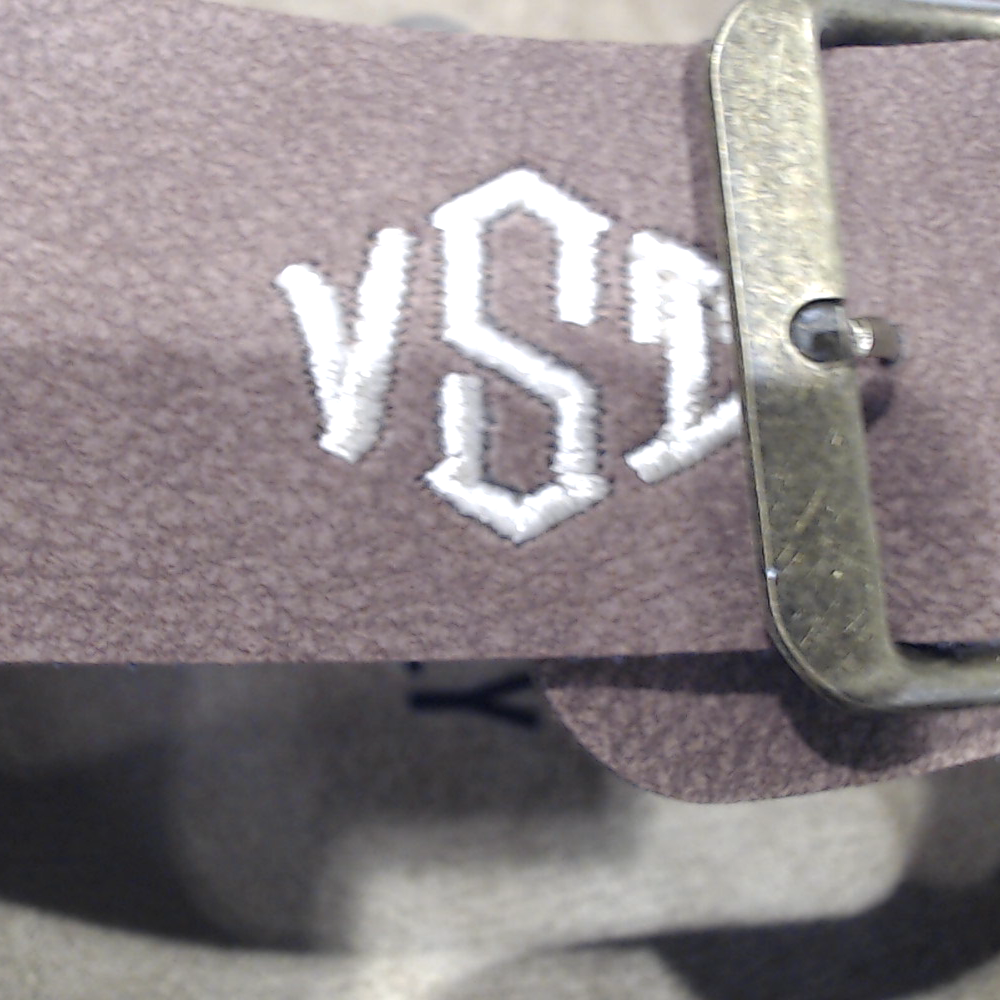 BLOOPER SHOES: Monogrammed Double Strap Sandals