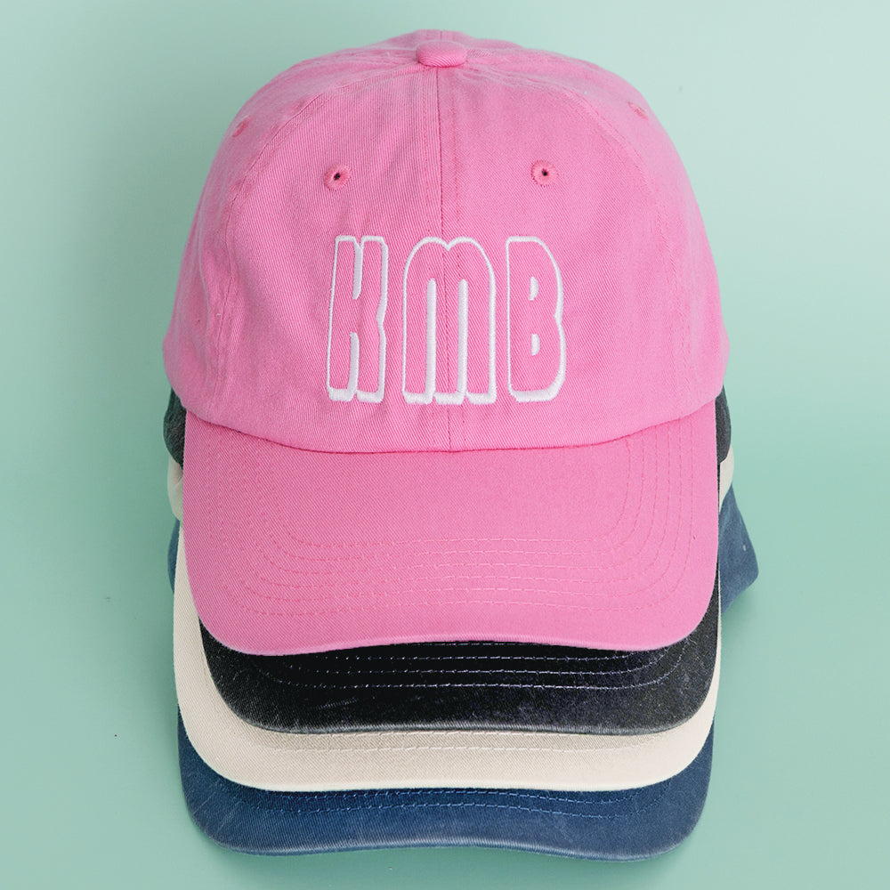 hot pink stone black and blue monogrammed vintage baseball hats