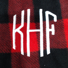 BLOOPER CLOTHING: Monogrammed Plaid Fleece Pullover