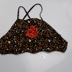 BLOOPER SWIM: Monogrammed High Neck Bikini Top