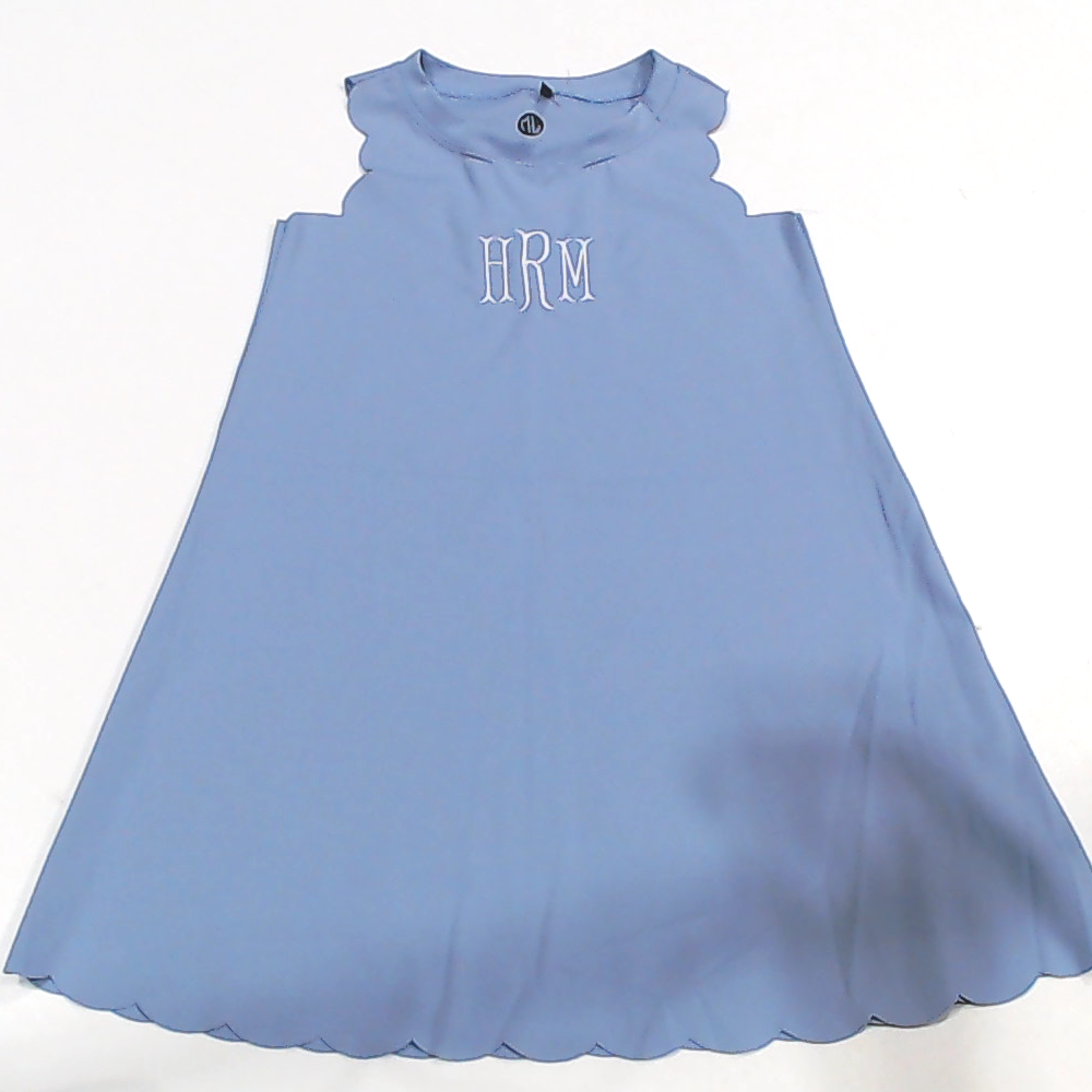 BLOOPER KIDS: Monogrammed Girls Scallop Dress