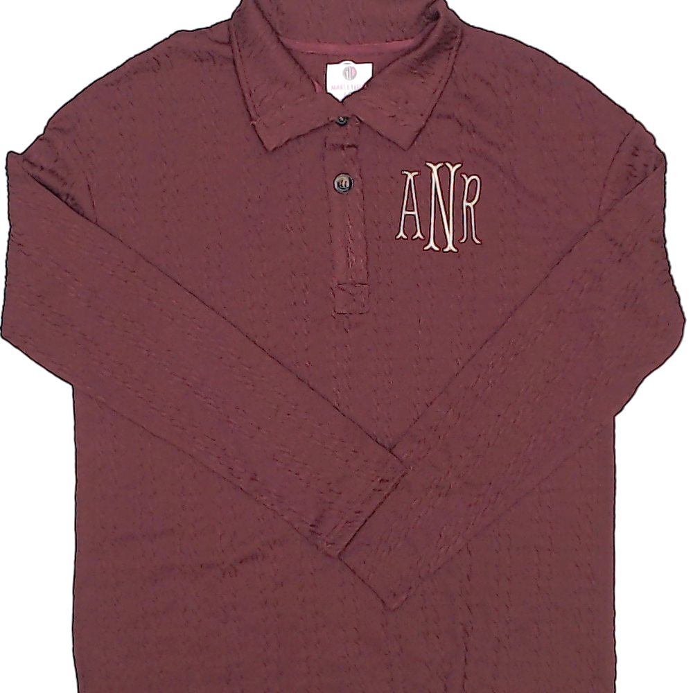 BLOOPER CLOTHING: Monogrammed Cable Knit Pullover