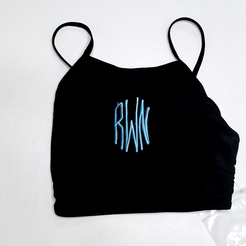 BLOOPER SWIM: Monogrammed High Neck Bikini Top