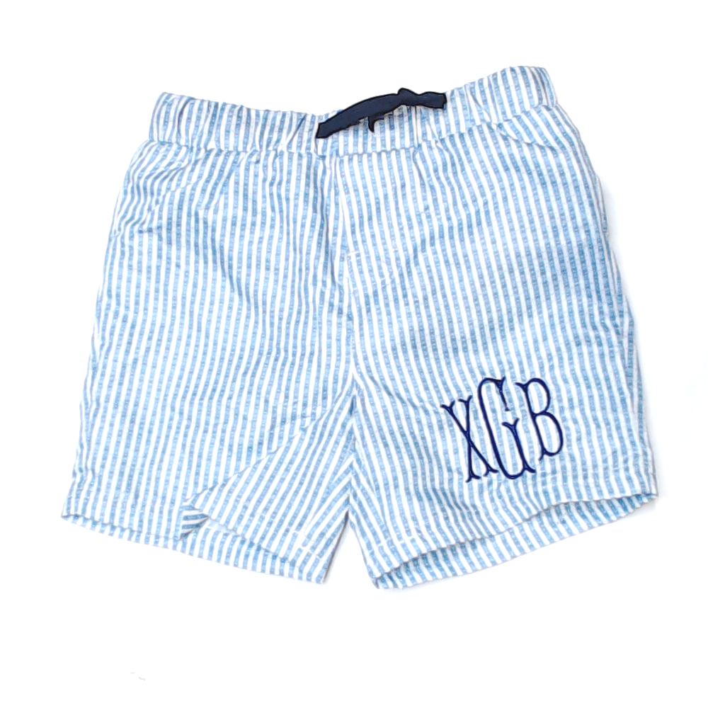 BLOOPER KIDS: Monogrammed Boys Swim Trunks