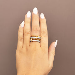 Interlocking Stackable Ring on one finger