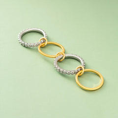 interlocking stackable ring laid flat on green