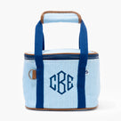 Personalized Small Cooler | Navy Seersucker