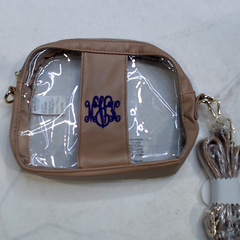 BLOOPER BAG: Monogrammed Clear Stadium Crossbody Bag