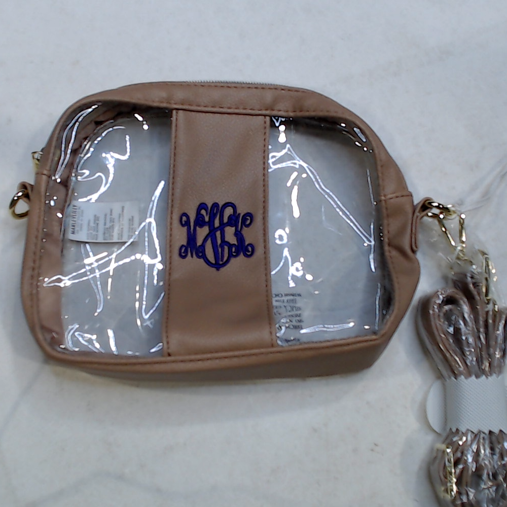 BLOOPER BAG: Monogrammed Clear Stadium Crossbody Bag