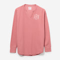 Monogrammed Waffle Shirt in Dusty Rose