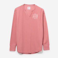 Monogrammed Waffle Shirt in Dusty Rose