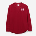 Monogrammed Waffle Shirt in Crimson