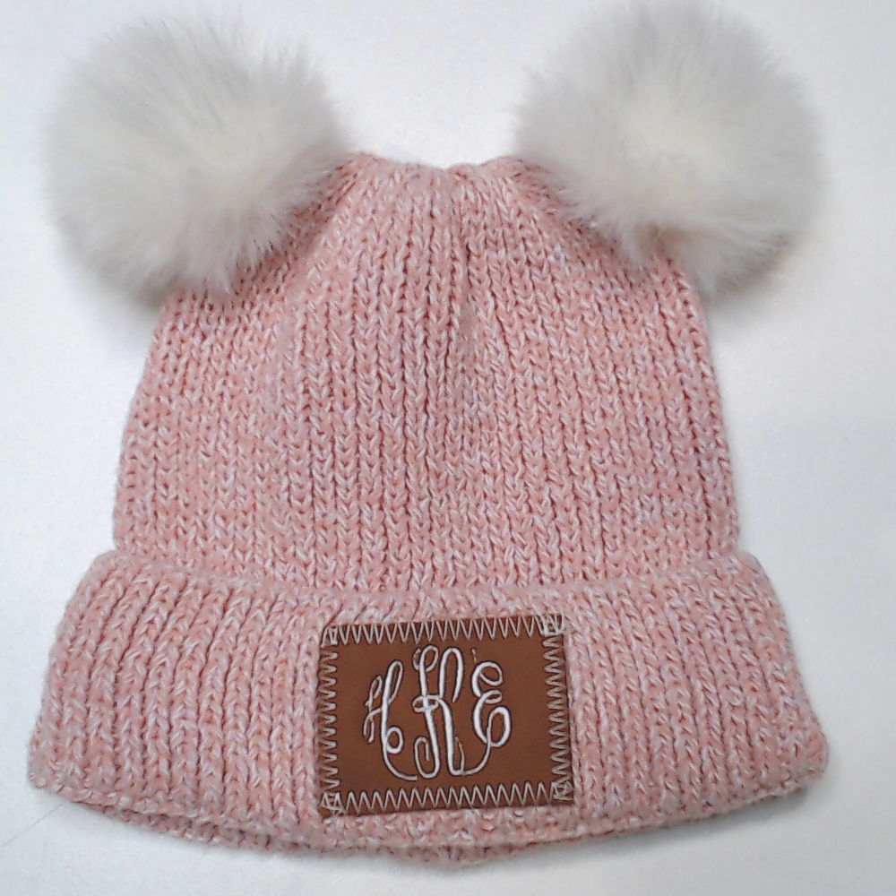 BLOOPER KIDS: Monogrammed Kids Pom Pom Beanie