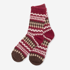 cabin socks in red and brown