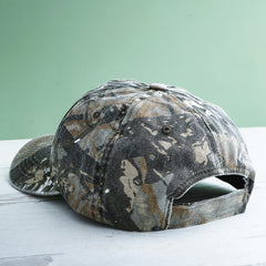 camo kids baseball hat studio shot back view