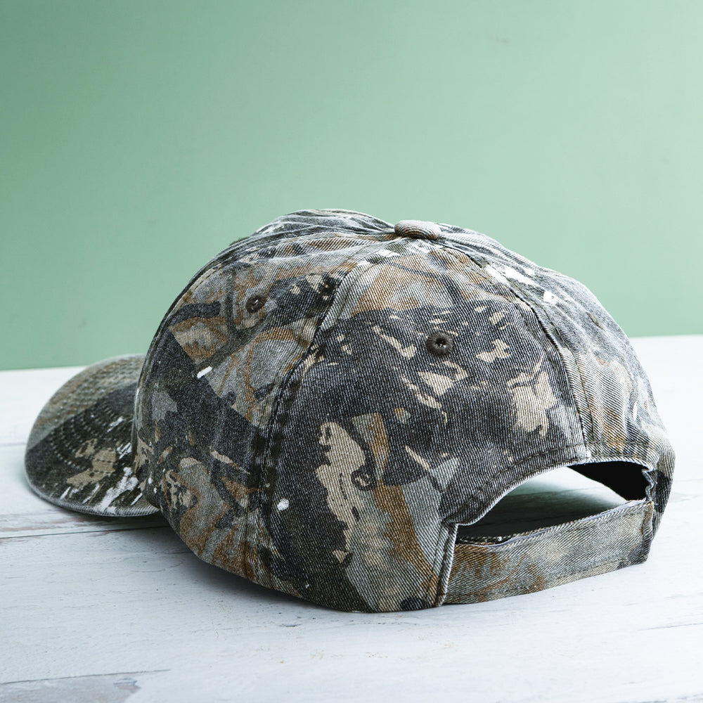 camo kids baseball hat studio shot back view