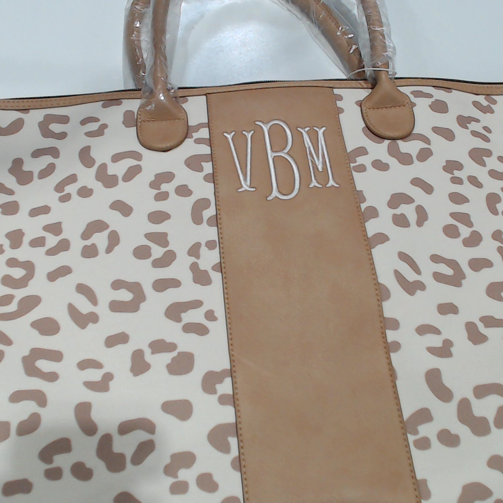 BLOOPER BAG: Monogrammed Leopard Weekender