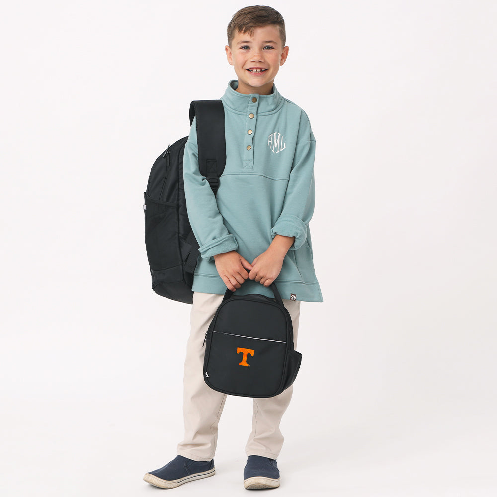 tennessee volunteers little boy with black backpack and lunch box