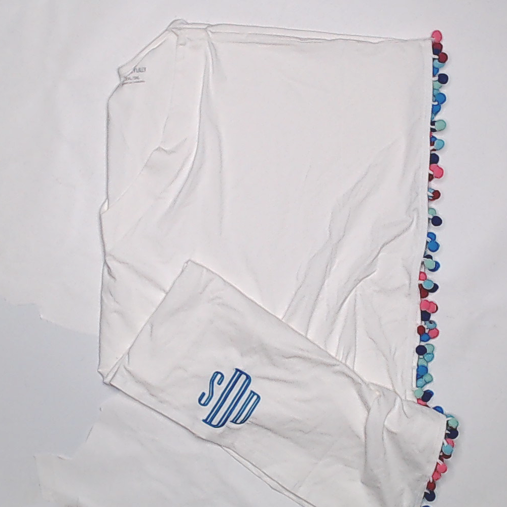 BLOOPER SWIM: Monogrammed Pom Pom Cover Up