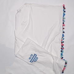 BLOOPER SWIM: Monogrammed Pom Pom Cover Up