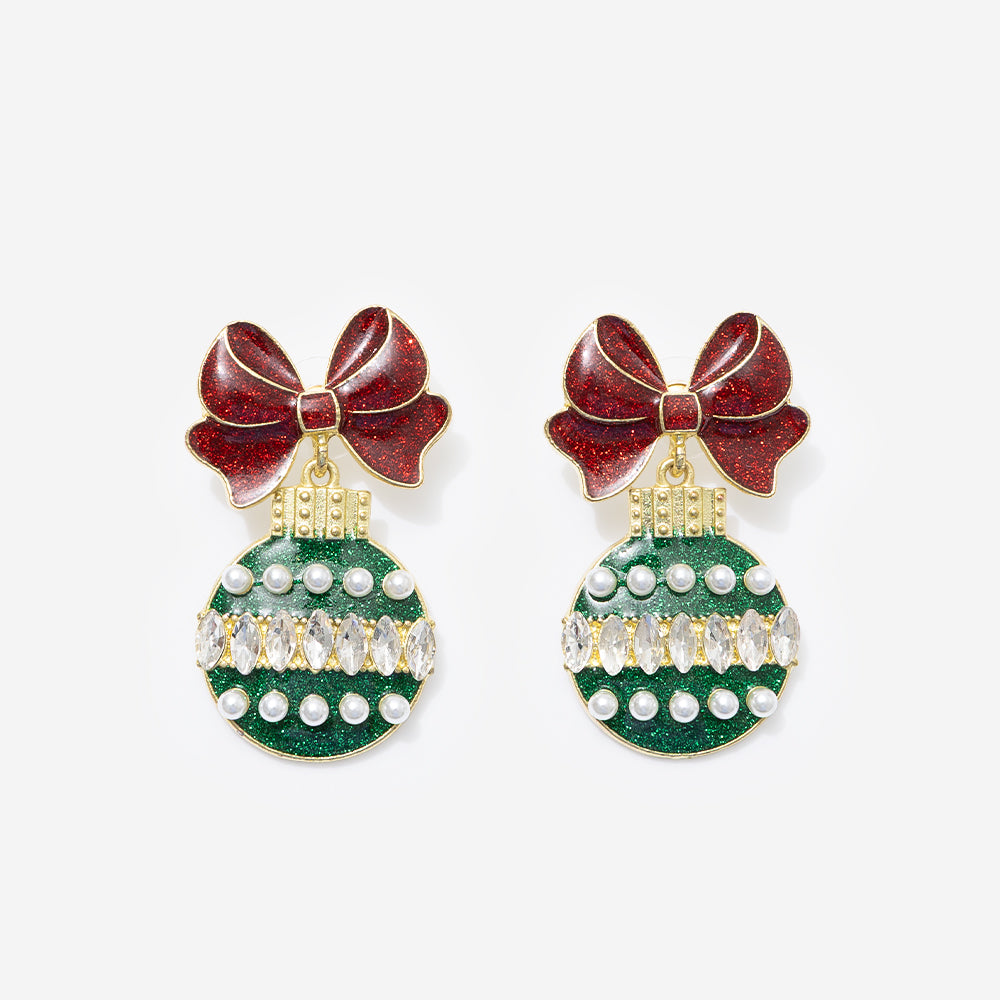 christmas earrings in ornament