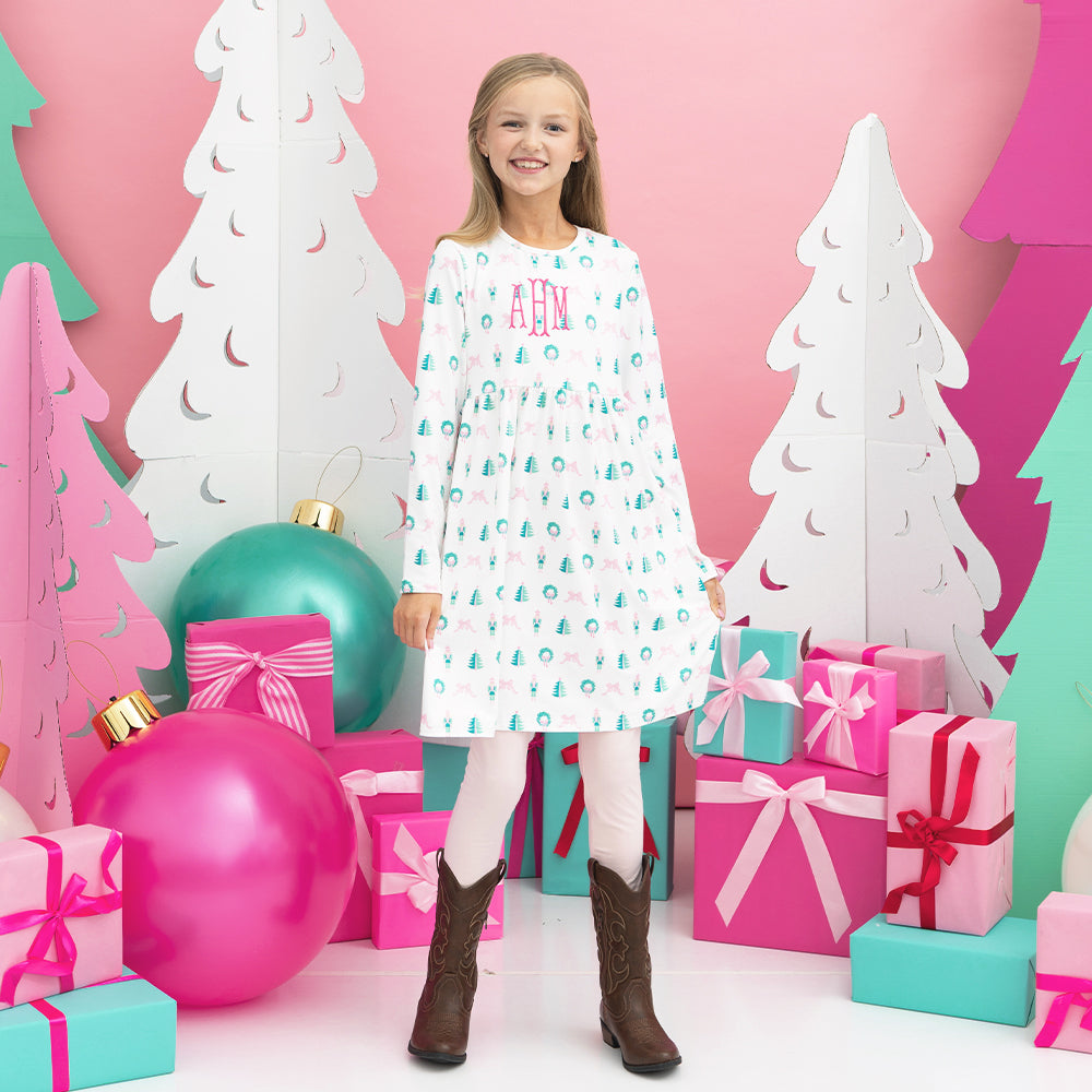 christmas favorite things girls twirl dress on addie