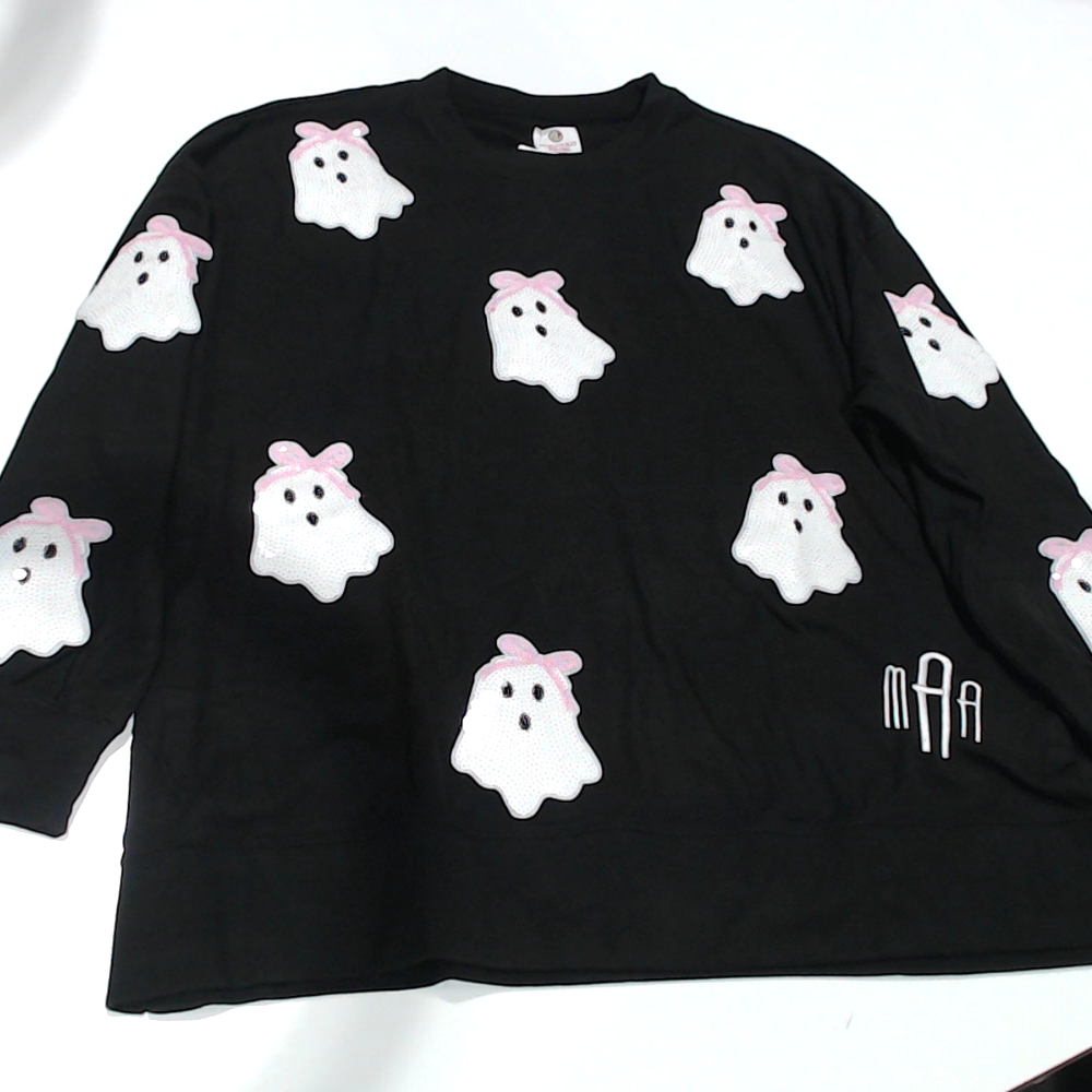 BLOOPER CLOTHING: Monogrammed Sequin Ghost Sweatshirt
