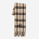 Monogrammed Plaid Scarf | Tan Plaid