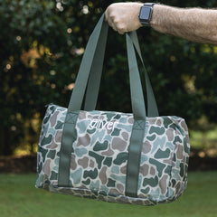 classic camo monogrammed kids activity bag 