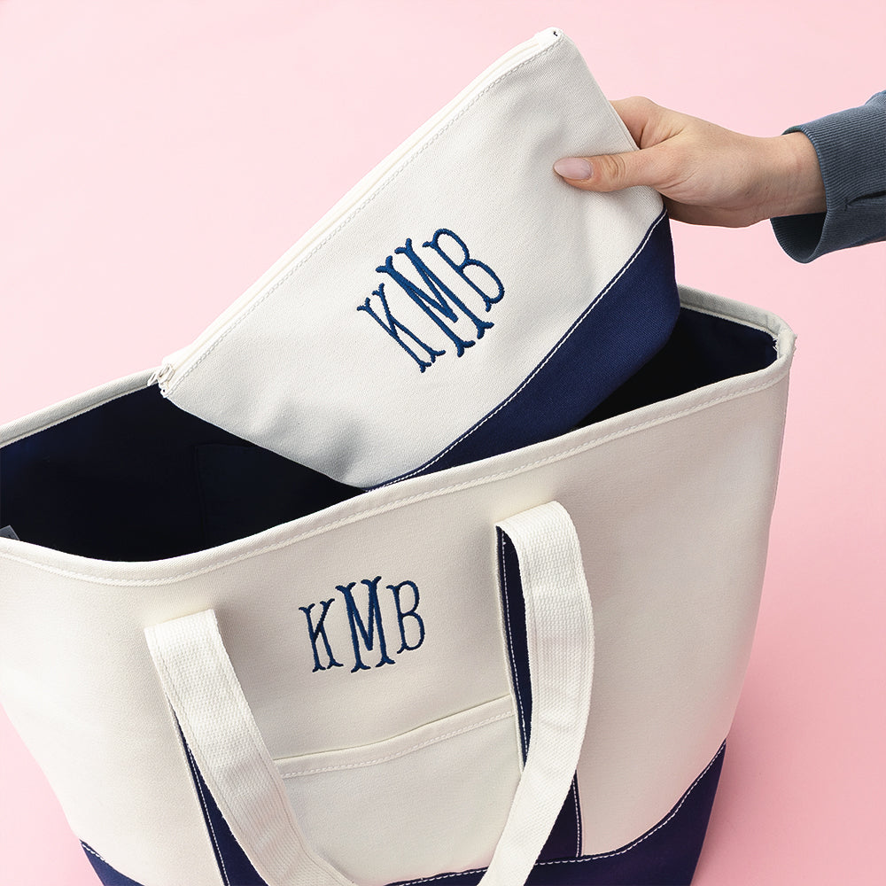 classic canvas cosmetic bag with tote bag