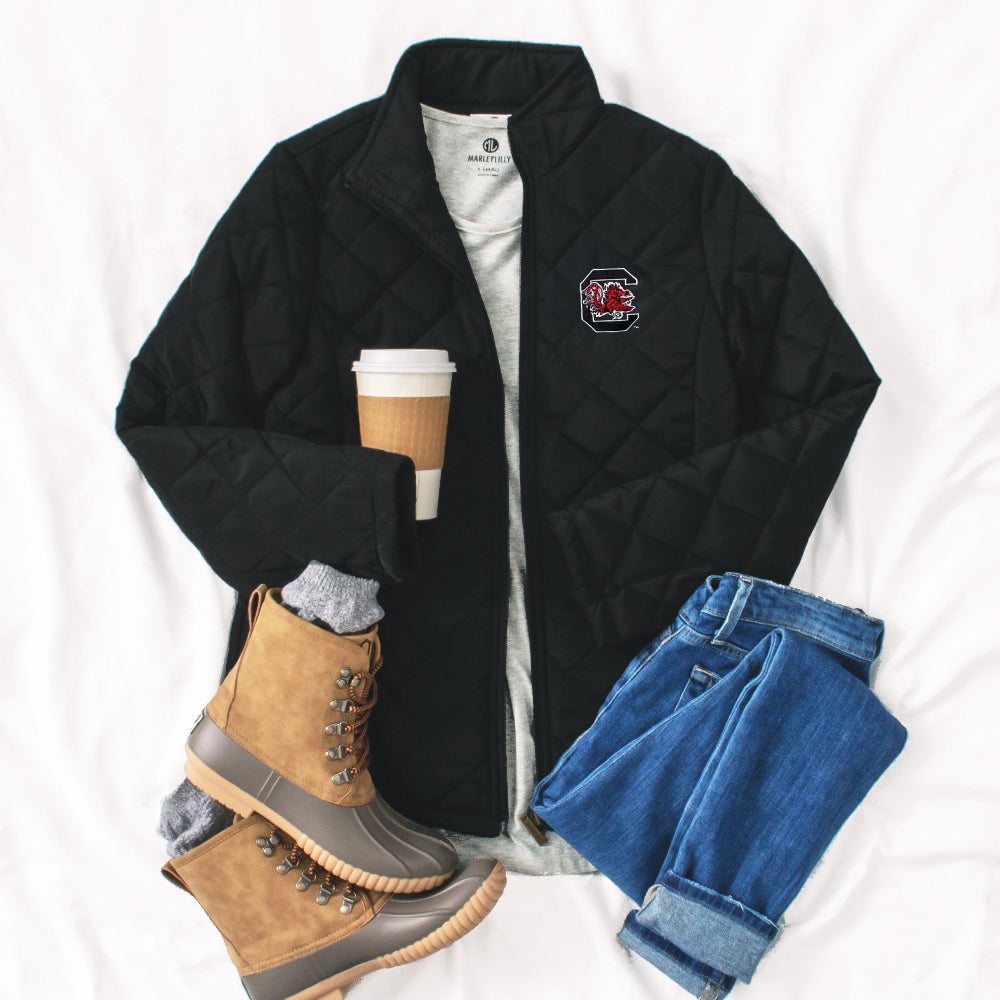 South Carolina Gamecocks Puffer Jacket with denim