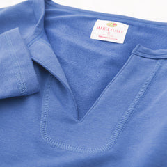 close up of notch neck sleep set 